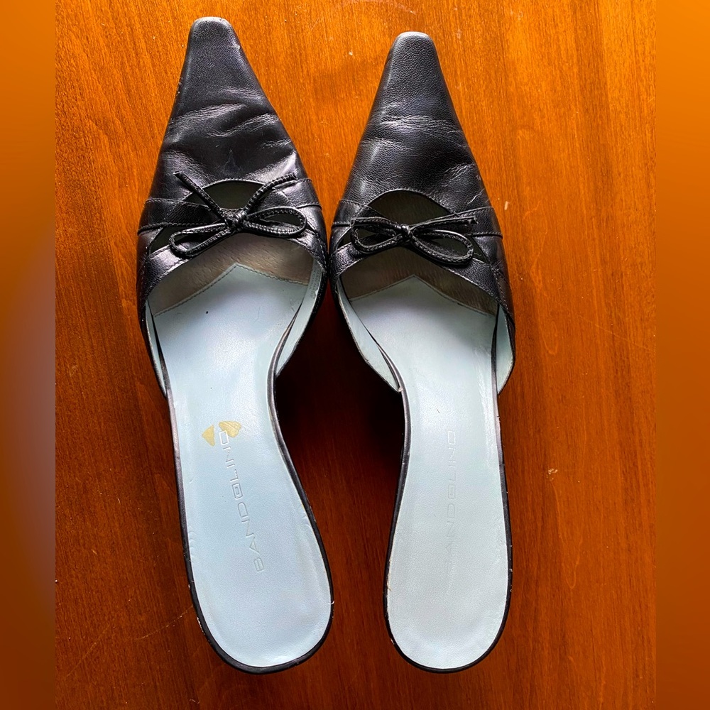 Black backless heels